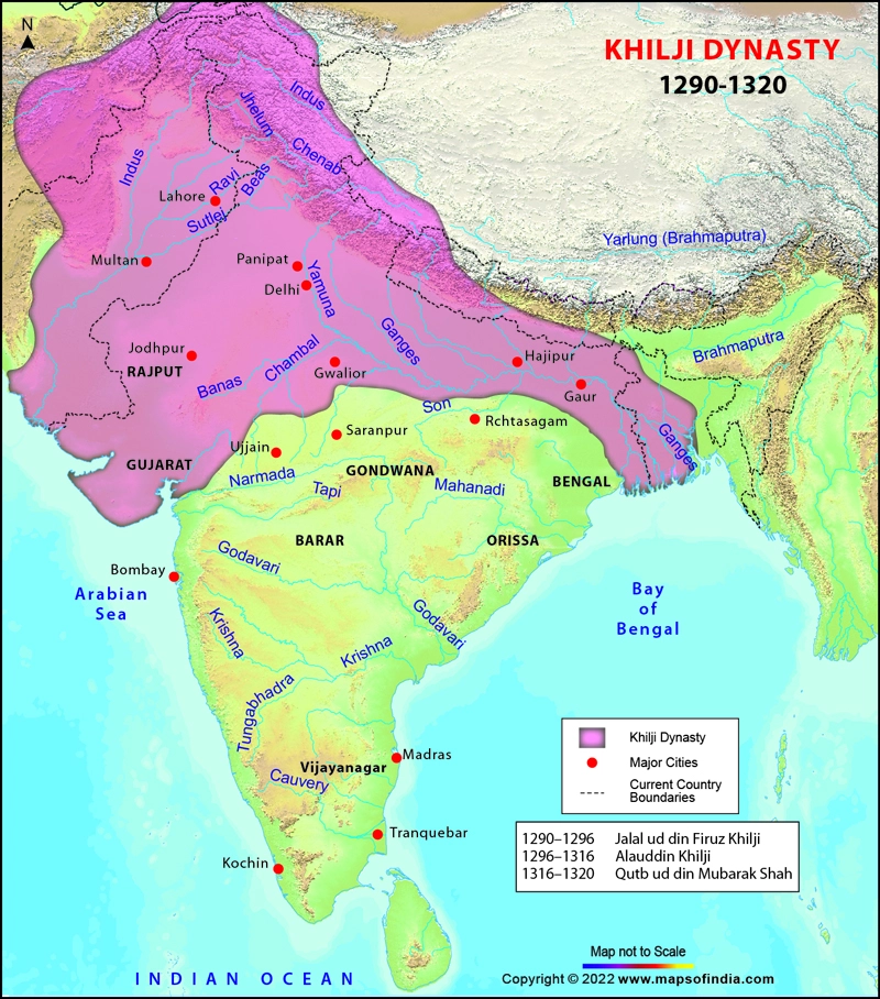 khilji dynasty map