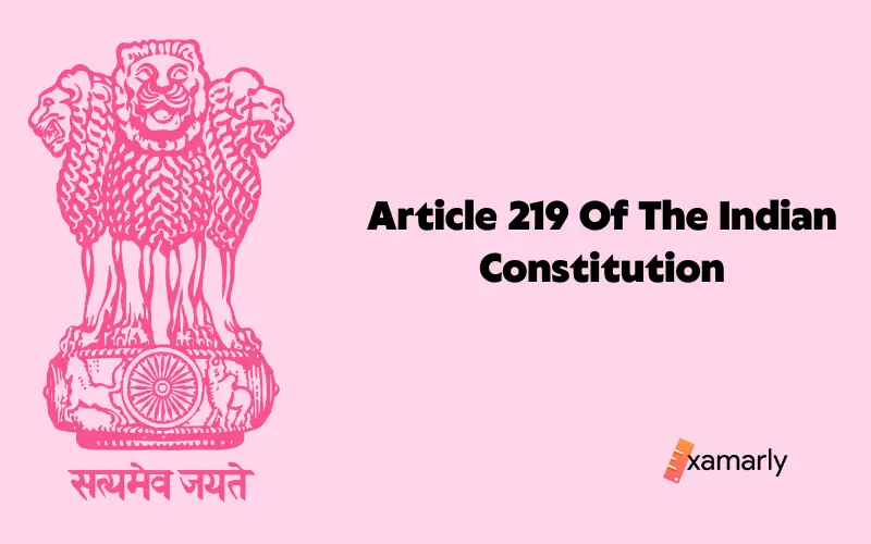 article 219 of the indian constitution