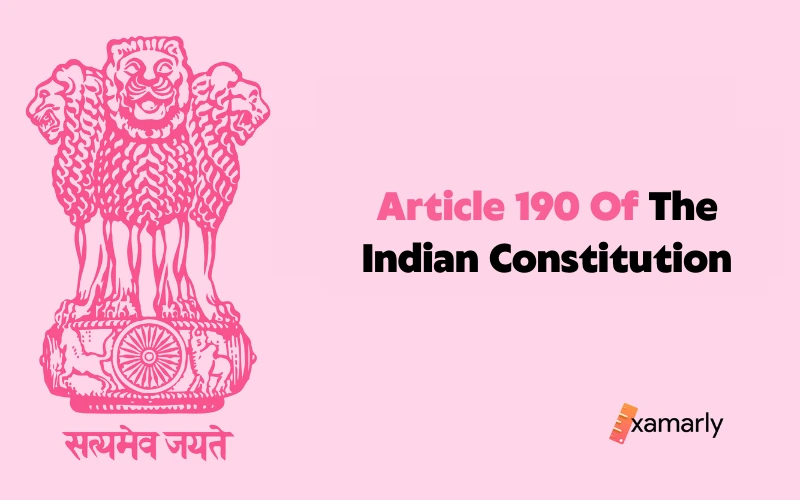 article 190 of the indian constitution