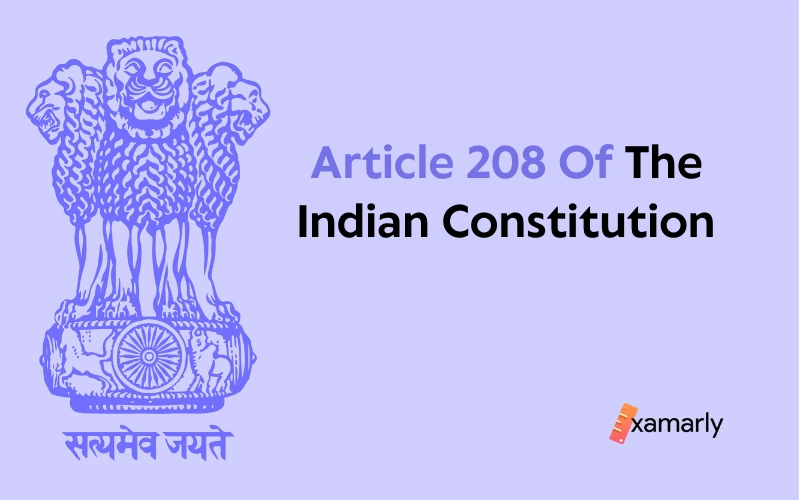 article 208 of indian constitution