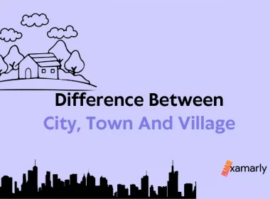 difference between city town and village